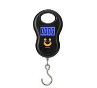 Mengshen Portable Bagages Scale/Hanging Valise Scale 110lb / 50kg Bagages Pesant Échelle Écran LCD Rétro-Éclairé avec Pêche Crochet Suspendu pour Voyage À La Maison en Plein Air Noir