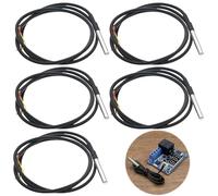 Menibeuty 5pcs température étanches, 3 m sonde de température numérique en acier inoxydable, compatible avec Shelly Addon Arduino RB Pi et Dallas Systems, inclut E-book (-55 °C à +125 °C)