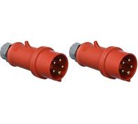 Mennekes 101200151 Fiches cEE Pro Top, Prise de courant, 400 V, 50 - 60 Hz, 16 A, 5 pôles, IP 44, 10 Emballage rouge (Lot de 2)