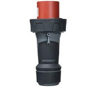 mennekes 13212 Plug Power top Xtra avec surface en caoutchouc, protection IP 67, 6 heures Terre Position, 5 pôles, 63 A Courant, 400 V, rouge