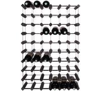 Mensolas Pin teinté noir - 60 bouteilles