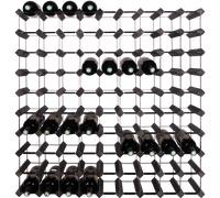 Mensolas Pin teinté noir - 90 bouteilles
