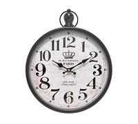 Menterry Horloge Murale rétro européenne Design Antique à l'ancienne, Style Rustique et Vintage. Horloges murales silencieuses fonctionnant à Piles pour la Cuisine, la Ferme, Le Bureau (Noir)