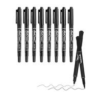 MenYiYDS 10 Stylos Noir a Pointe Fine, Marqueur Indélébile Marqueurs Permanent Feutres Dessin Feutre Double Pointe Noire Professionnel Artist Pen pour Dessiner et Esquisser d'Illustration Signature