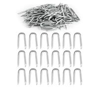 MenYiYDS 100 pièces Clou Double Pointe - agrafe grillage, Cavalier Fixation de U pour Filets Clôture, Agrafes Galvanisées pour Filets, Idéales pour Grillage à Poules, Fixations pour Treillis de Jardin