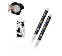 MenYiYDS 2 Marqueurs à Encre Directe Blancs Stylo de Surlignage Haute Luminosité Stylo Feutre pour Tissu Permanent Marqueur Textile Indélébile pour Peinture Personnalisée sur Tissu Coton Crayon