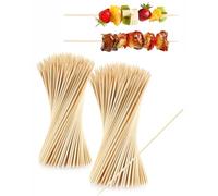 MenYiYDS Relaxdays Piques Bois, Lot de 100, Bambou, brochettes Barbecue, 20 cm de Long, bâtonnets Barbe à Papa, Ø 2.5 mm, Nature
