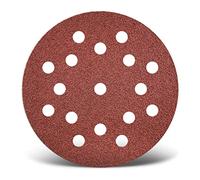 MENZER Red Disques abrasifs 125 mm, 17 trous (Lot 50) G180 | p. Ponceuses excentriques, Corindon normal, support auto-agrippant