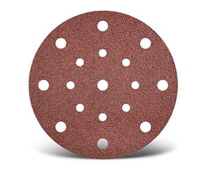 MENZER Red Disques abrasifs auto-agrippants, 150 mm, 17 trous, p. Ponceuses excentriques, Corindon normal (Lot de 50) G120