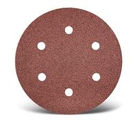 MENZER Red Disques abrasifs auto-agrippants, 225 mm, 6 trous, p. Ponceuses à plâtre, Corindon normal (Lot de 25) G80