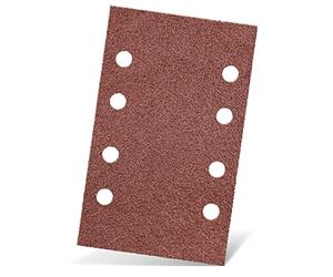 MENZER Red Feuilles abrasives auto-agrippantes, 133 x 80 mm, 8 trous, p. Ponceuses vibrantes, Corindon normal (Lot de 50) G240