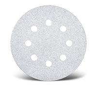 MENZER White Disques abrasifs auto-agrippants, 115 mm, 8 trous, p. Ponceuses excentriques, Corindon normal (Lot de 50) G80