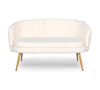 Menzzo Canapé droit 2 places – tissu bouclette Beige