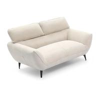 MENZZO Canapé 2 places moderne avec dossier réglable Ghislain Velours côtelé Crème -L146 x P95 x H73 / 85 cm