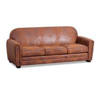 MENZZO Canapé 3 places Club Perle Tissu Vintage -L195 x P84 x H85 cm