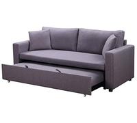 Paris Prix Canapé 3 places convertible MENZZO Saphir Tissu gris Style scandinave Confort moelleux