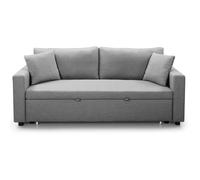 Canapé 3 places Convertible MENZZO - Saphir - Tissu Gris - Style Scandinave Moderne - Confort Moelleux