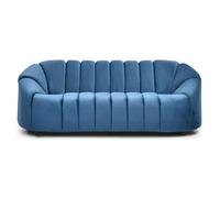Menzzo Canapé 3 Places Sidonie en Velours Bleu - Canapé Design Contemporain - Assise Confortable - L210 x P85 x H78 cm
