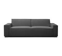 MENZZO Canapé clic-clac 3 places Roger Tissu bouclette Gris -Convertible L230 x P94 x H75 cmSurface de couchage : 110 x 189 cm