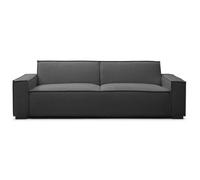 Menzzo Canapé Clic-Clac 3 Places Roger Tissu Bouclette Gris - Convertible Design Moderne 230 cm - Canapé Lit Confortable avec Dossier Rabattable pour Salon & Studio