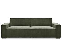 Menzzo Canapé clic-clac 3 Places Roger - Velours côtelé Vert, Convertible en lit 2 Places, canapé Droit, Design Moderne & Confortable