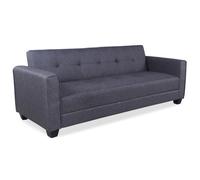 Menzzo Canapé Convertible 3 Places Clayton - Tissu Gris Foncé, Canapé-lit Clic-Clac Moderne, Structure Robuste & Accoudoirs Confortables