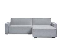 MENZZO Canapé convertible cic-clac avec angle réversible Pikado Tissu effet lin Gris clair -L273 x P160 x H82 cmSurface de