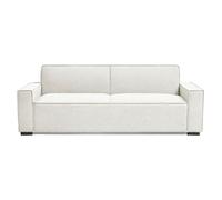 Menzzo Canapé convertible Pikado - clic-clac 3 places, tissu effet lin crème, couchage d'appoint