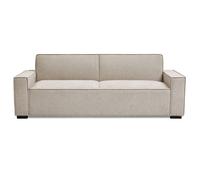 MENZZO Canapé convertible clic-clac 3 places Pikado Tissu effet lin Taupe clair -L228 x P91 x H82 cmSurface de couchage : 100