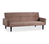 Canapé Convertible en Velours Romeo 182cm Taupe