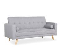 Menzzo Canapé-lit Slow Tissu Gris Clair - Banquette Convertible Moderne 3 Places avec Couchage d’appoint
