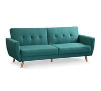Menzzo Canapé Convertible scandinave Refresha Tissu Bleu Vert