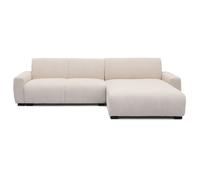 MENZZO Canapé d'angle moderne 287cm Wallis Velours côtelé Crème -L287 x P161 x H71 cm