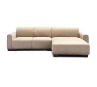Canapé d'Angle Réversible en Velours Leo 292cm Taupe