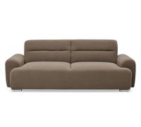 Menzzo Canapé Lit Clic-Clac 3 Places Lucille Tissu Bouclette Taupe - Canapé Convertible 223 cm avec Dossier Rabattable - Design Moderne Confortable pour Salon & Couchage d’Appoint
