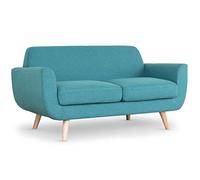 Menzzo Canapé scandinave 2 Places Danube Tissu Bleu