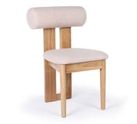 MENZZO Chaise de salle à manger style intemporel Tuboli Bois clair et Tissu bouclette Beige - Chaises Salle À Manger