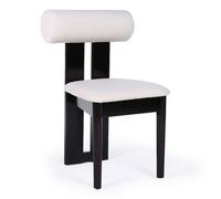 MENZZO Chaise de salle à manger style intemporel Tuboli Bois foncé et Velours Crème - Chaises Salle À Manger