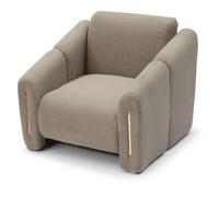 Fauteuil Design en Velours Côtelé Maxine 92cm Taupe