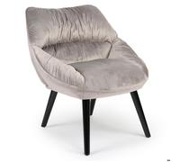 Menzzo Fauteuil Patrick – Velours gris, design moderne, assise rembourrée confortable