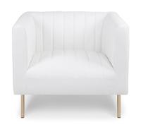 Menzzo Fauteuil design Taylor – Simili cuir Blanc – H84 cm