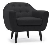 MENZZO Fauteuil scandinave Fidelio Tissu Noir
