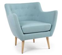 Menzzo Scandinave Molly Fauteuil Tissu Bleu 73 x 133 x 81 cm