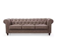 MENZZO Grand canapé 3 places Chesterfield Vintage -L203 x P84 x H67 cm