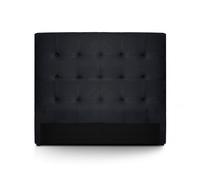 Menzzo HB140 Contemporain Luxor Tête de Lit Bois Noir 8 x 150 x 122 cm