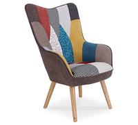 MENZZO Fauteuil scandinave Klarys Tissu Patchwork