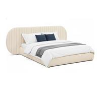 MENZZO Lit-coffre complet avec tête de lit modulable Cocon 180x200cm Tissu Beige - Tissu L301 x P220 x H110 cm