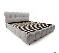 MENZZO Lit-coffre design boule Bilbola avec sommier relevable 180x200cm Velours Gris - Velours Lit complet : L207 x P223 x H110 cm -
