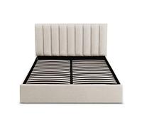 MENZZO Lit Coffre Songe + Sommier Tissu Beige 160cm - Tissu L169 x P217 x H112 cm