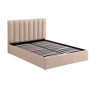 MENZZO Lit Coffre Songe + Sommier Tissu Beige 160cm - Tissu L169 x P217 x H112 cm